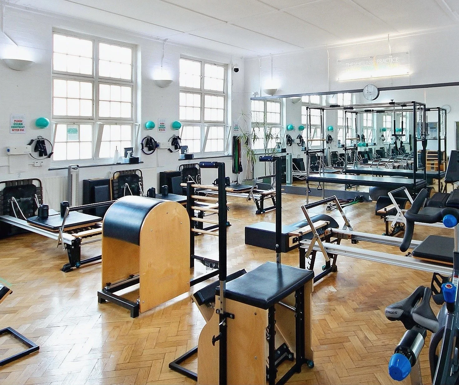 The Applied Pilates studio in London Colney, St Albans, set up for a small group session
