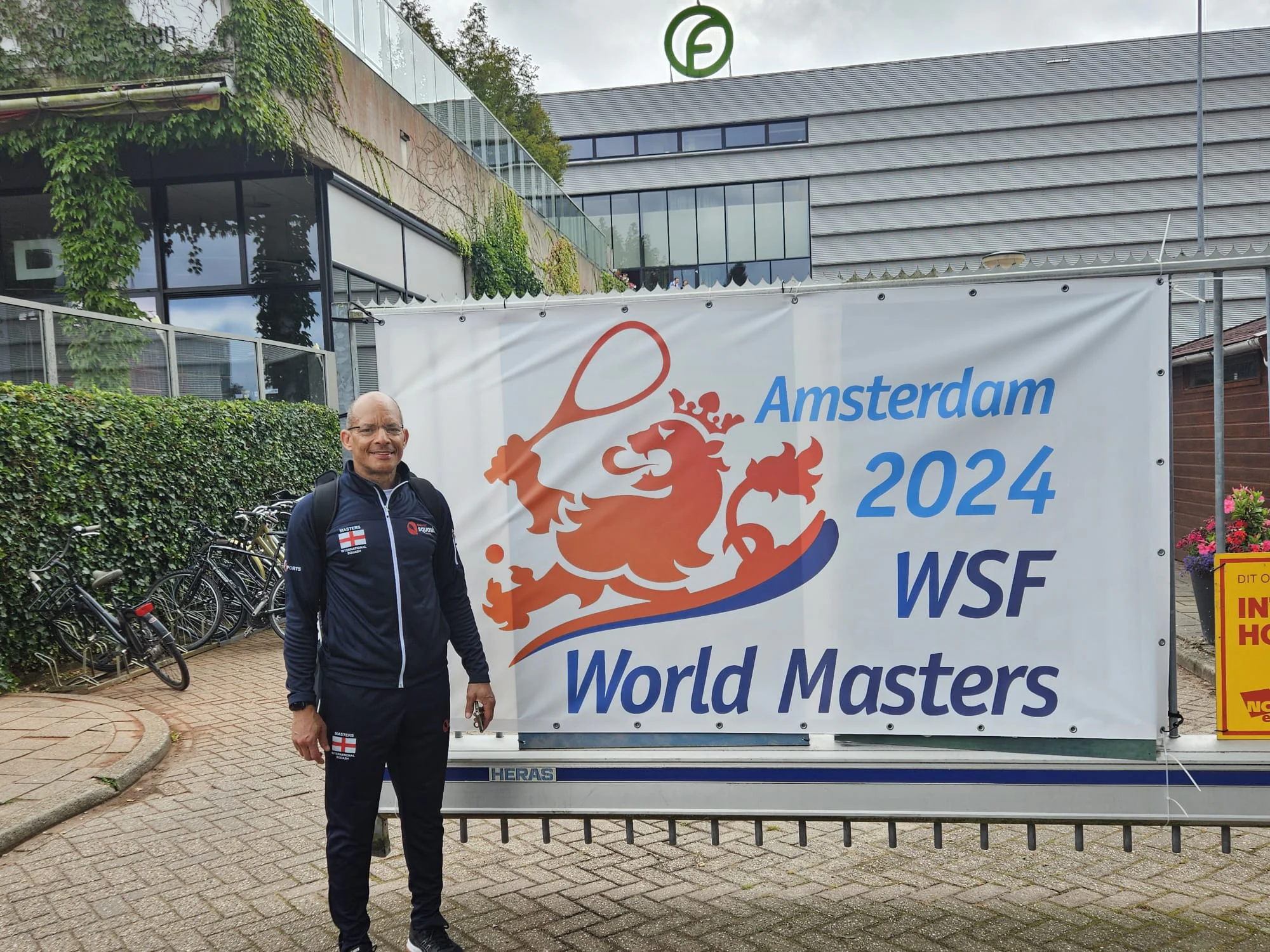 Teejay Sogunro at the WSF World Masters Squash Championships, Amsterdam 2024