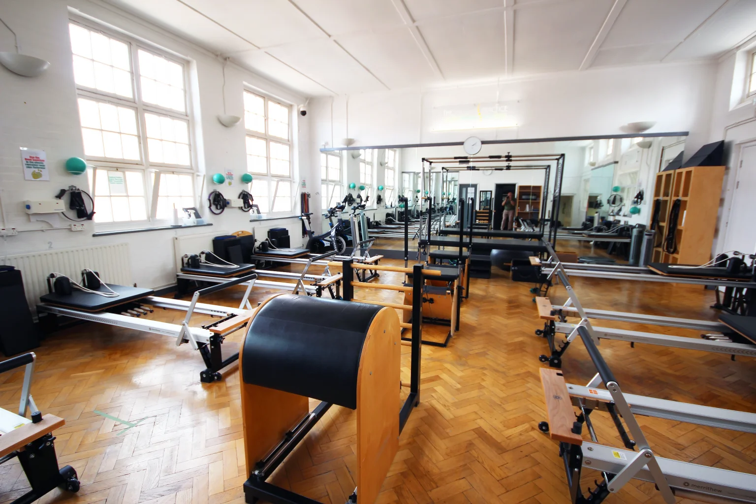 Ladder Barrel and Cadillac frames in the STOTT apparatus studio at Applied Pilates, London Colney, St Albans